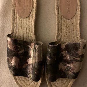 J Crew espadrille slides, size 7